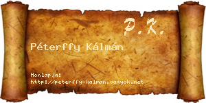 Péterffy Kálmán névjegykártya