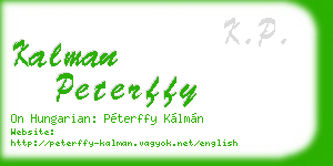 kalman peterffy business card